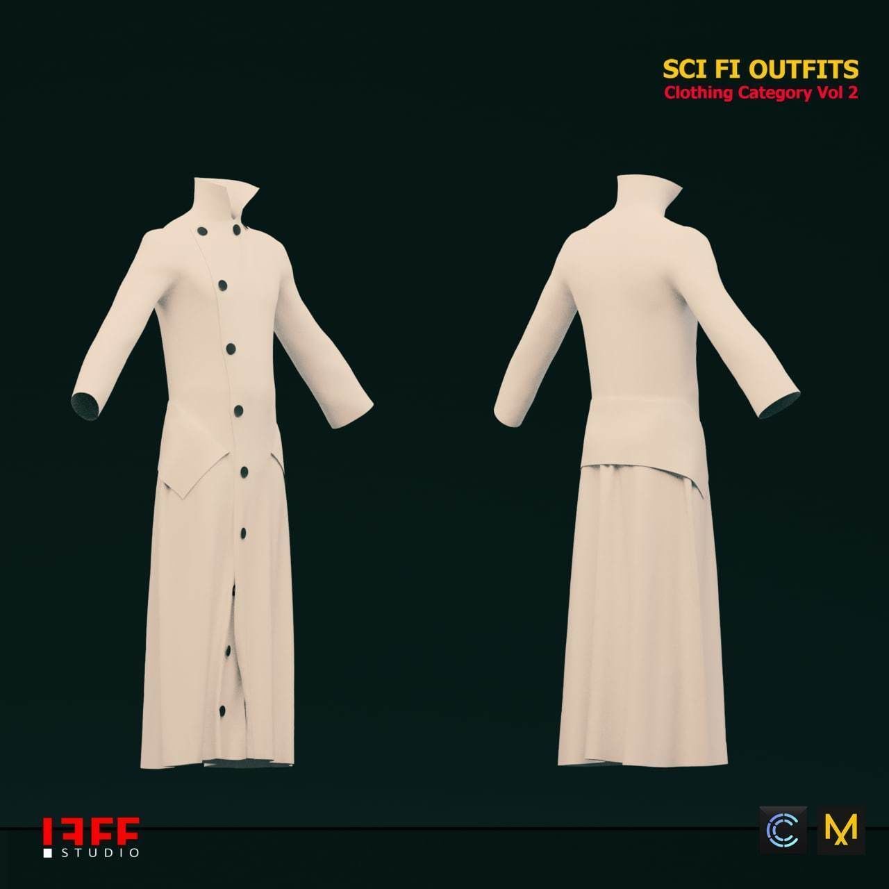 5 SCIFI CYBERPUNK OUTFITS  and SCIFI HELMETS AS A GIFT  VOL 2 Low-poly 3D model_16