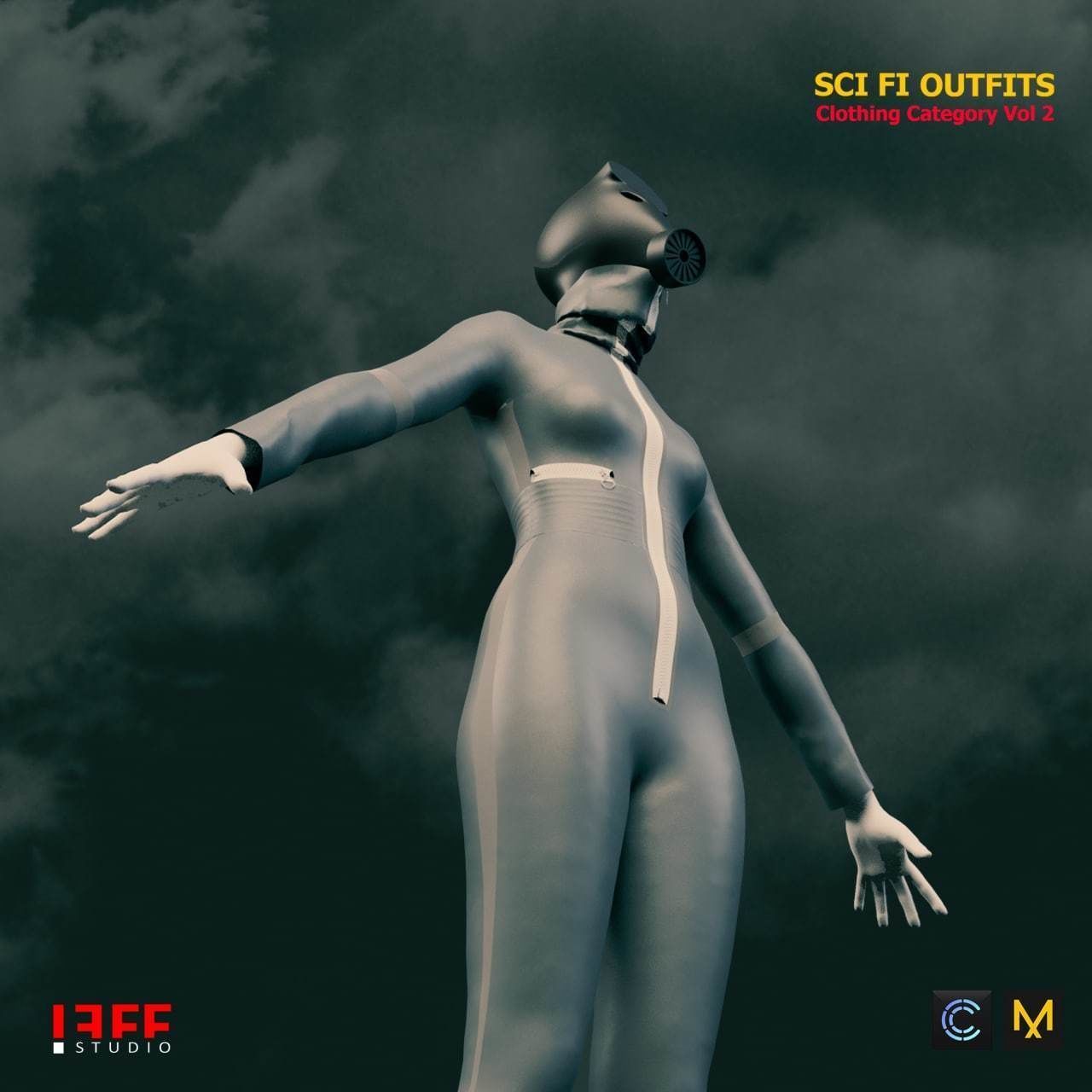 5 SCIFI CYBERPUNK OUTFITS  and SCIFI HELMETS AS A GIFT  VOL 2 Low-poly 3D model_12