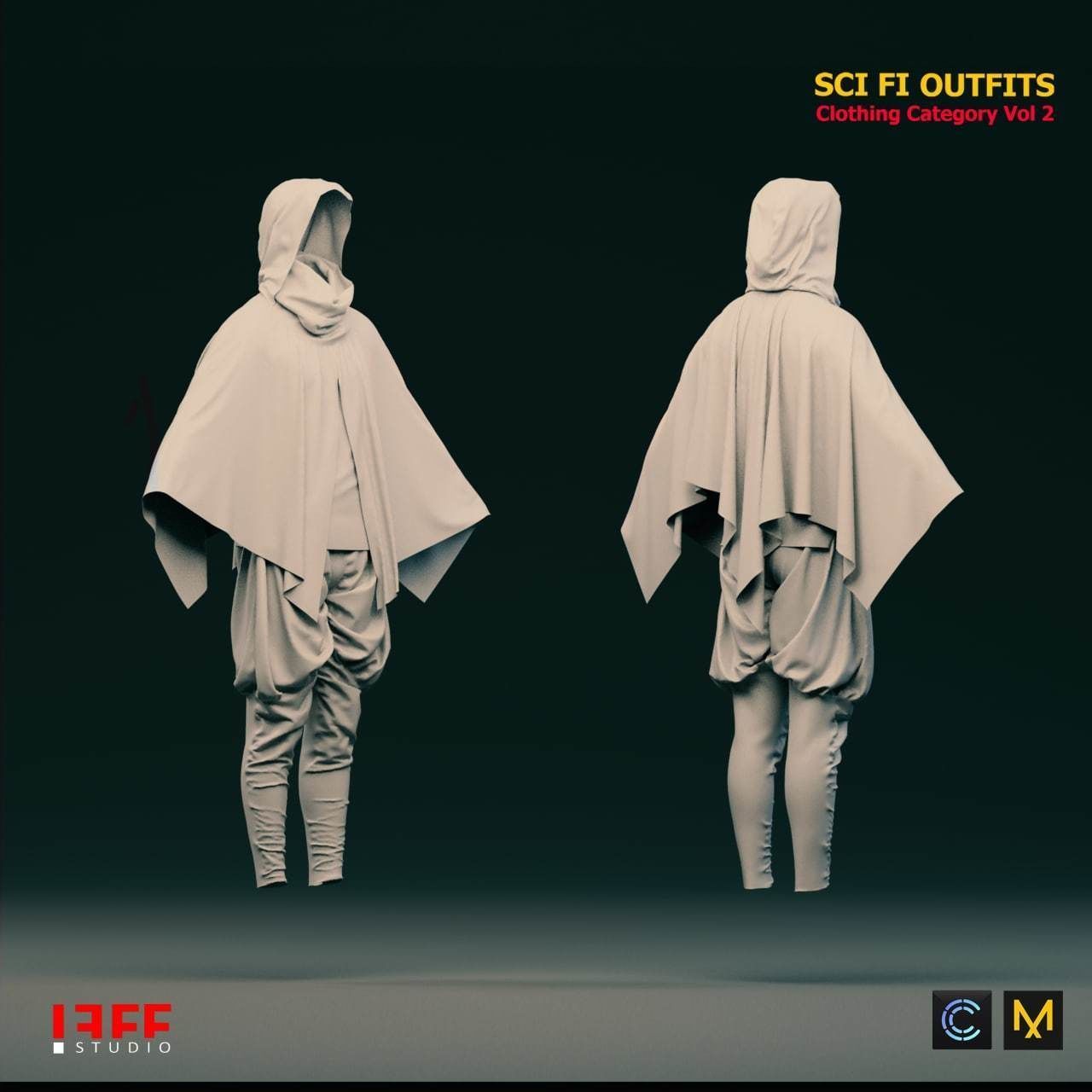 5 SCIFI CYBERPUNK OUTFITS  and SCIFI HELMETS AS A GIFT  VOL 2 Low-poly 3D model_3