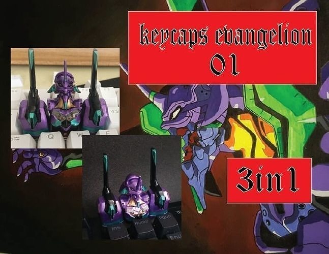 Keycaps Evangelion 3in1 3D print model