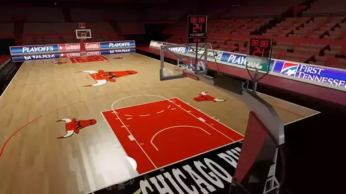 Basketball Court Low-poly 3D model