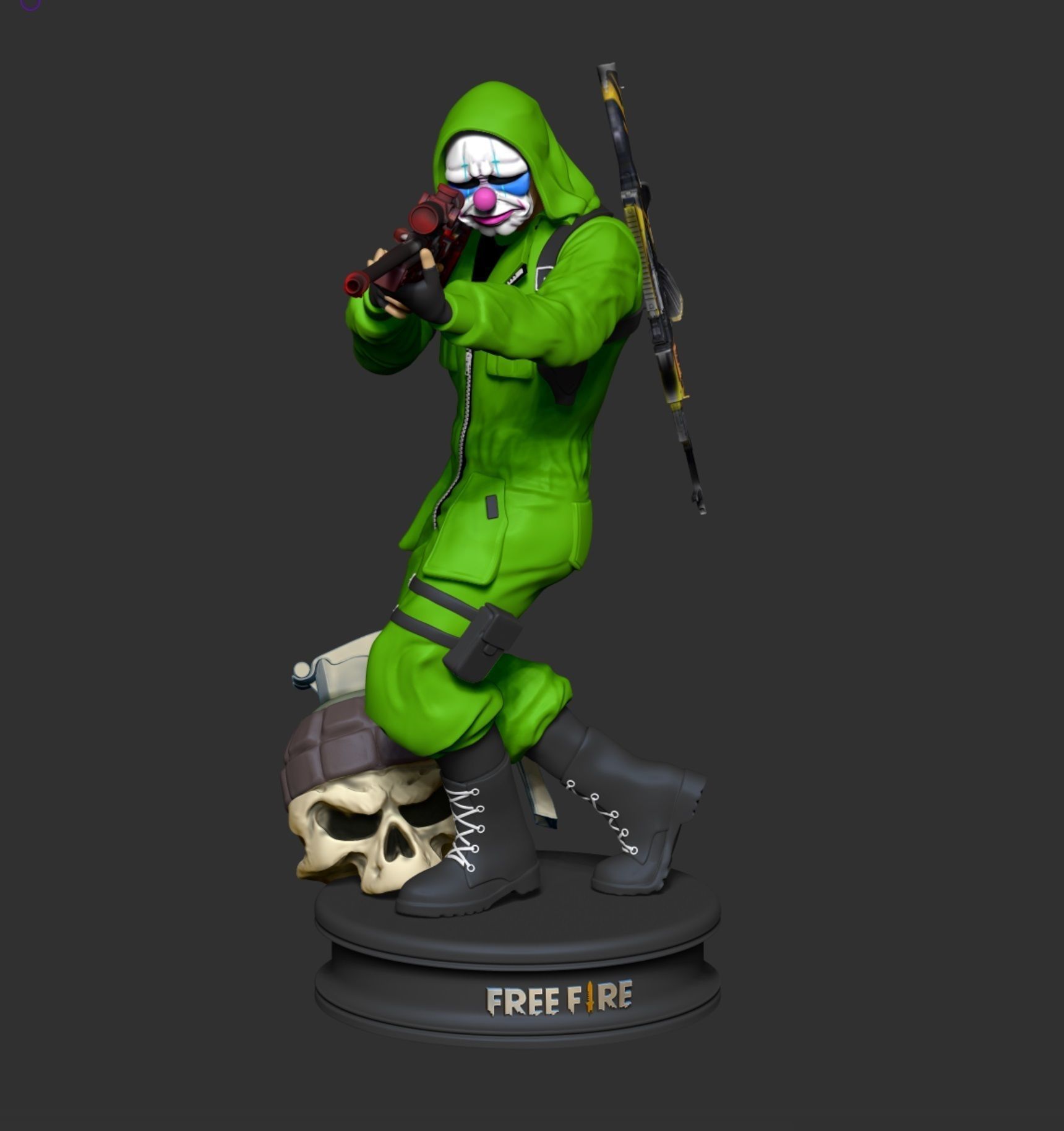 FreeFire Top Criminal - For 3D Printing 3D print model_8