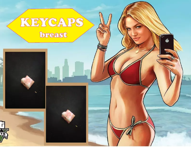 Keycaps breast 3D print model_0