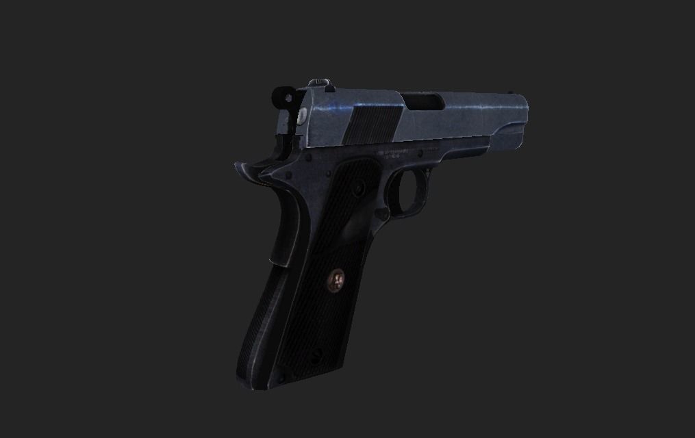Modern Pistol 4 Low-poly 3D model_8