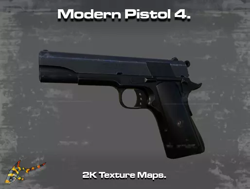 Modern Pistol 4 Low-poly 3D model_0