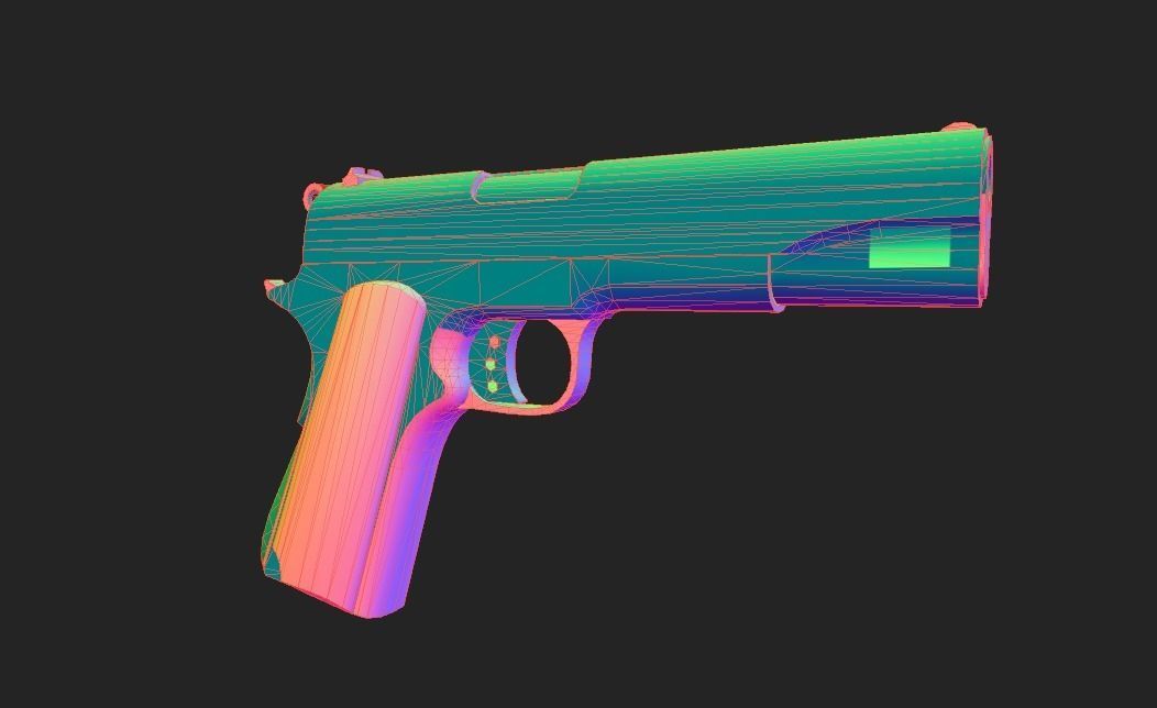 Modern Pistol 4 Low-poly 3D model_6