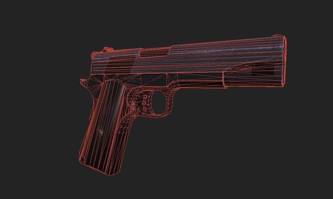 Modern Pistol 4 Low-poly 3D model_5