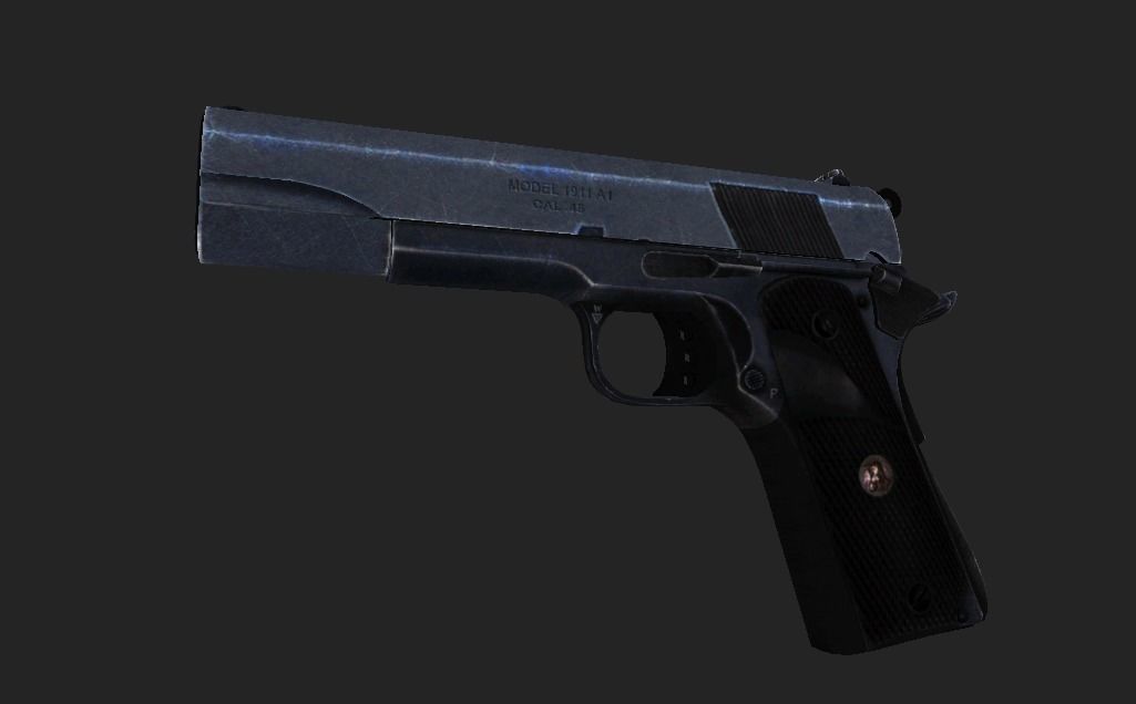 Modern Pistol 4 Low-poly 3D model_9