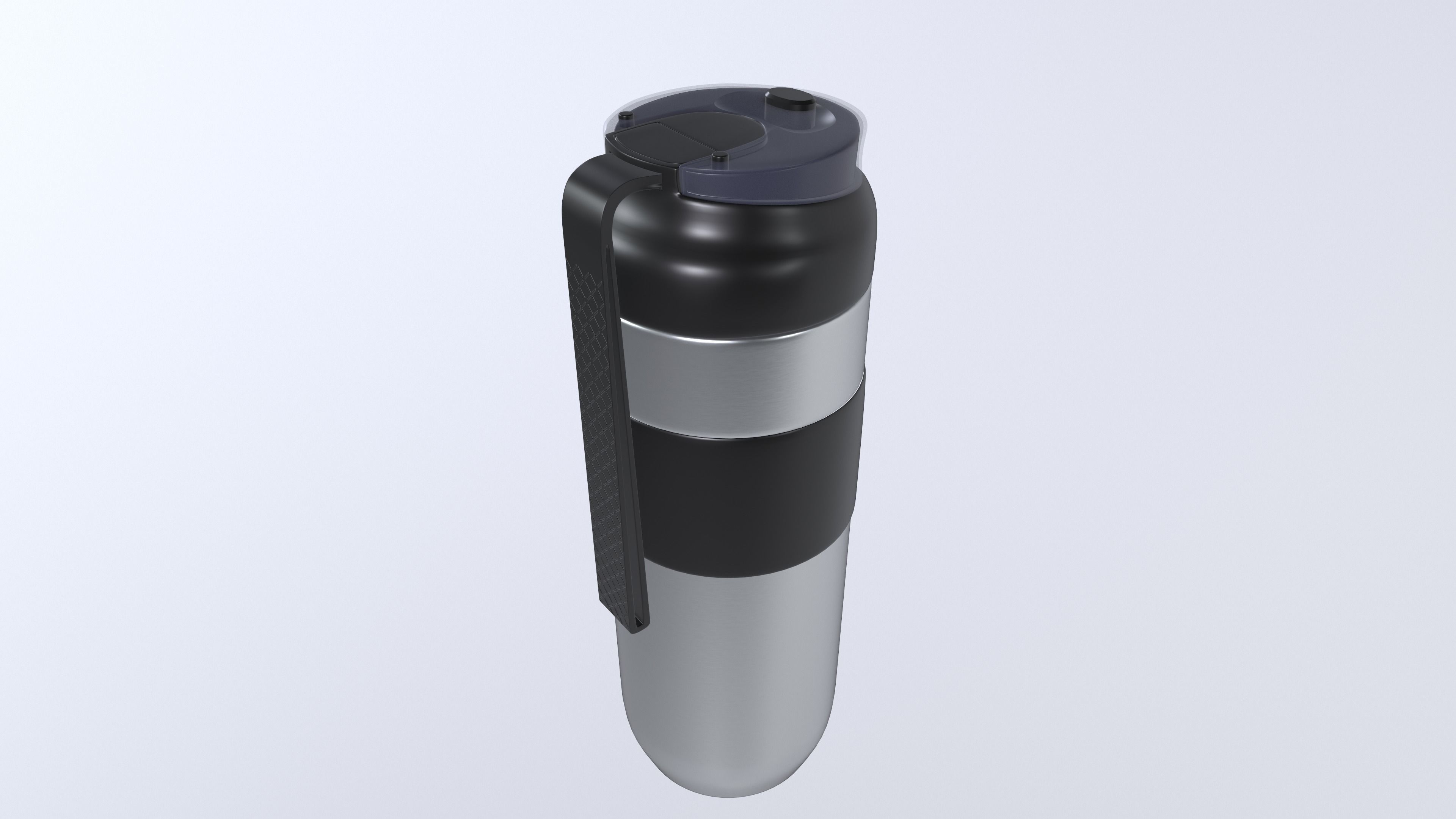 Steel Cold and Hot Water Bottle 3D Model VR Low-poly 3D model_2