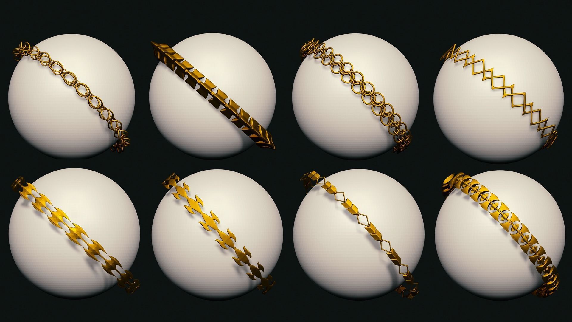 63 SCI-FI CHAIN IMM BRUSHES FOR ZBRSUH HIGH and LOWPOLY Low-poly 3D model_4