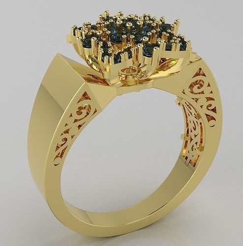 Ring boutique set Blooming Lily 3D print model