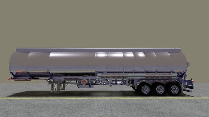 12500 gallon aluminum tri-axle petroleum tanker 3D model