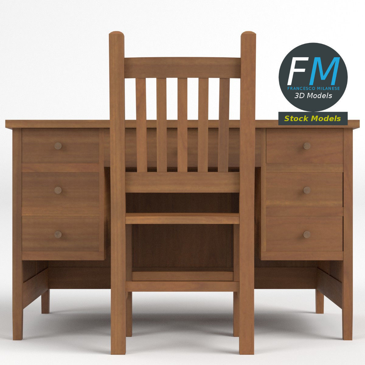 Teacher desk 3 3D model_3