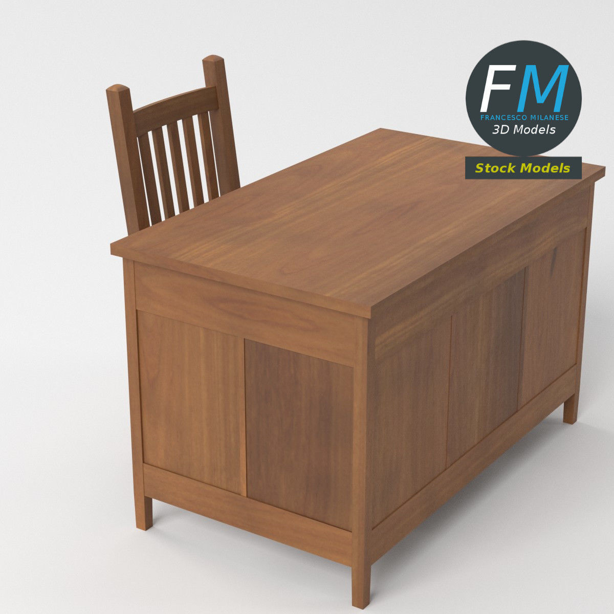 Teacher desk 3 3D model_5