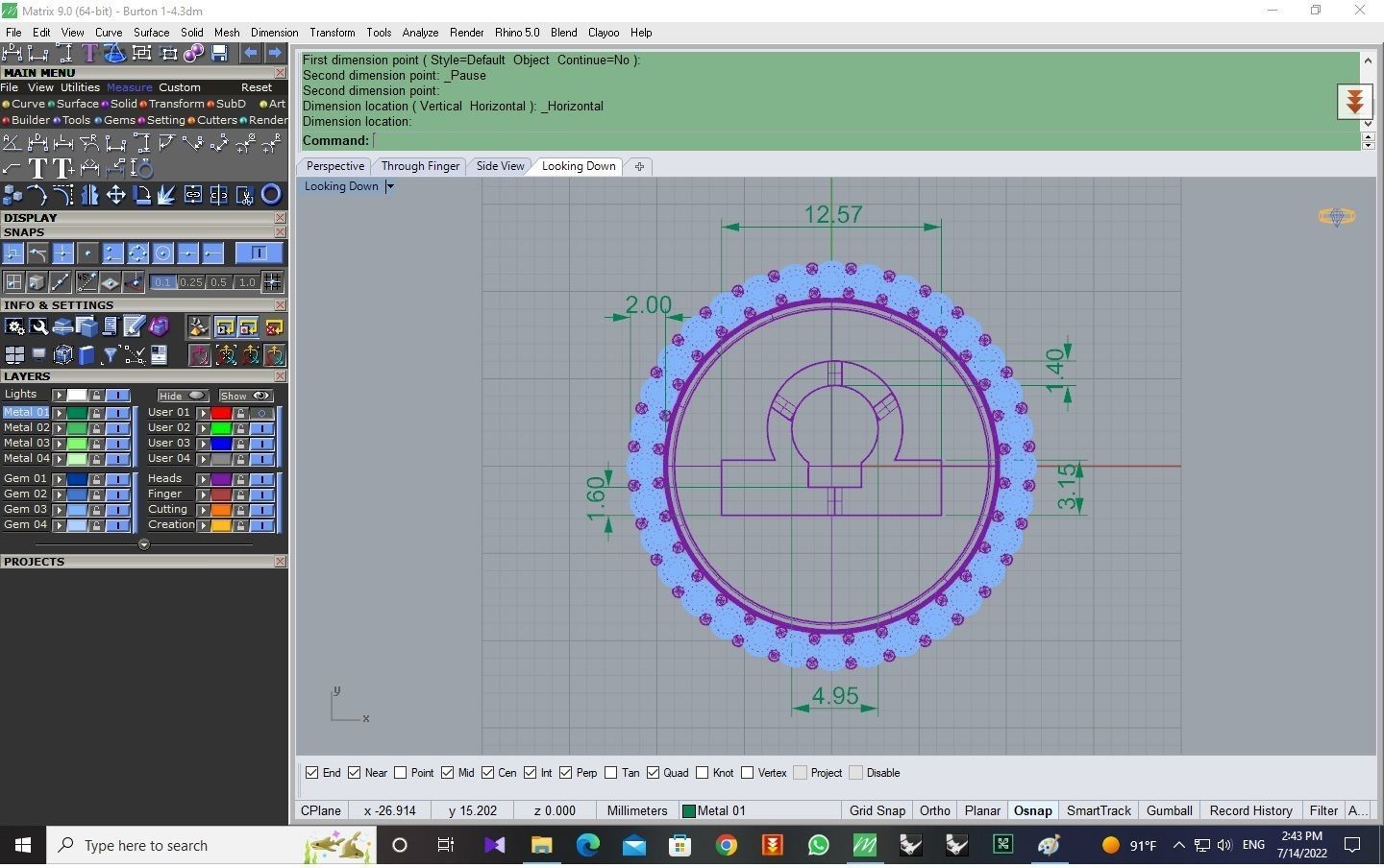 12 GREEK PENDANTS WITH GEMSTONES 3D model_10
