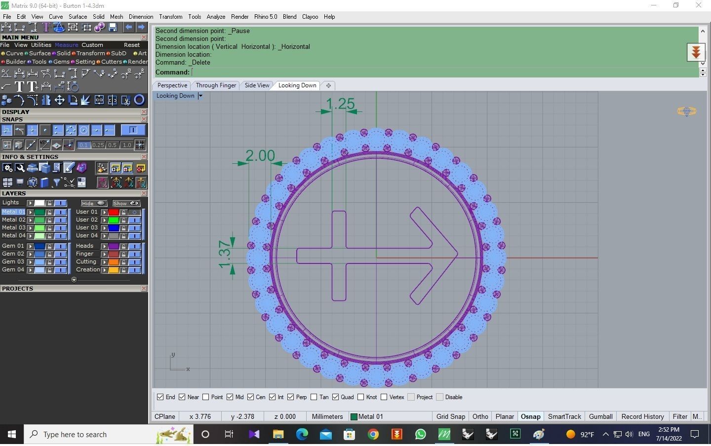 12 GREEK PENDANTS WITH GEMSTONES 3D model_11