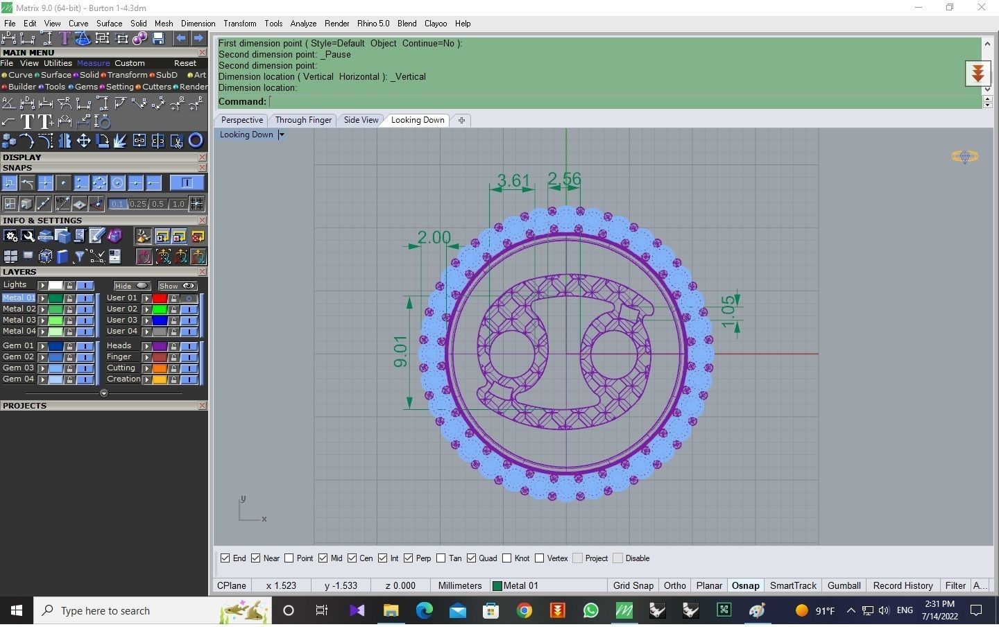 12 GREEK PENDANTS WITH GEMSTONES 3D model_8