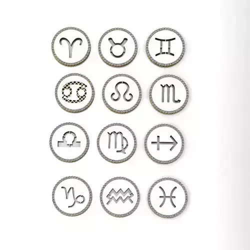 12 GREEK PENDANTS WITH GEMSTONES