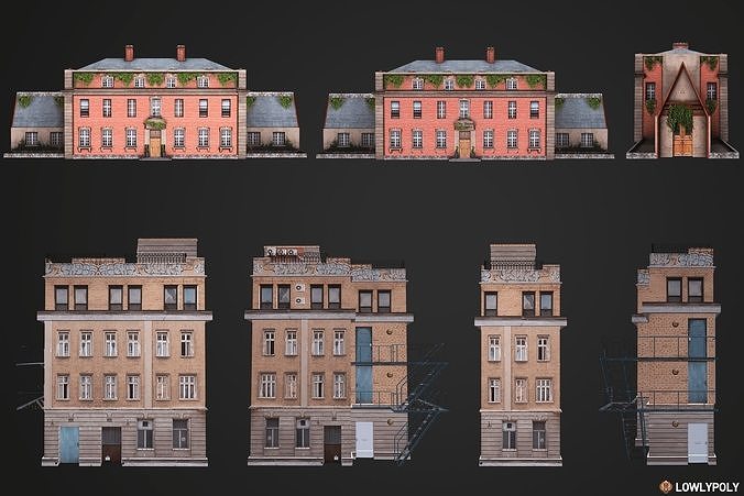 City Constructor Low-poly 3D model 4