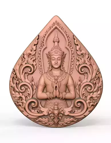 The Angle Thai Pattern  3D Printing Model Jewelry Nacklaces