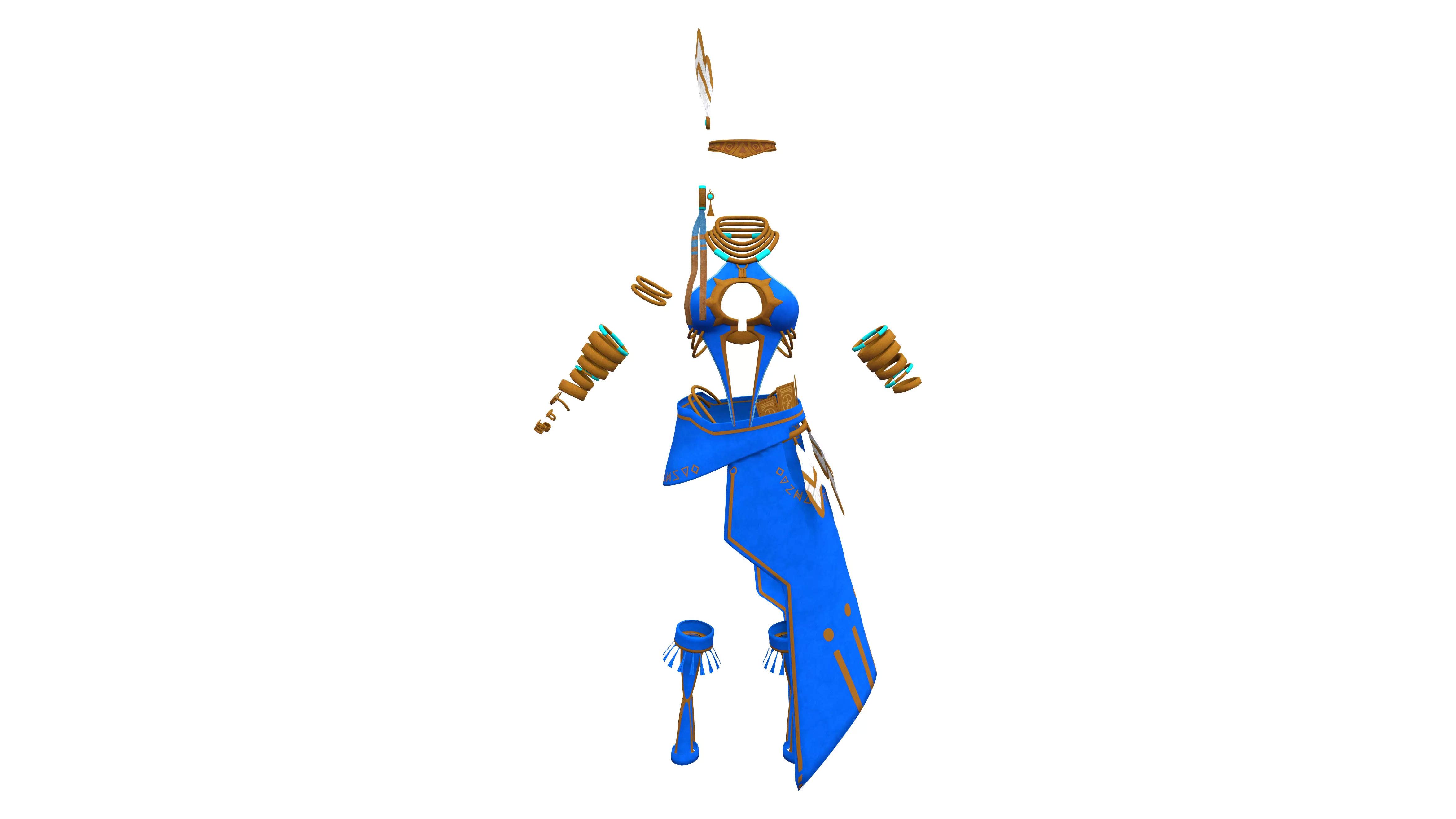 Indian African Punk Tribal Full Outfit Low-poly 3D model