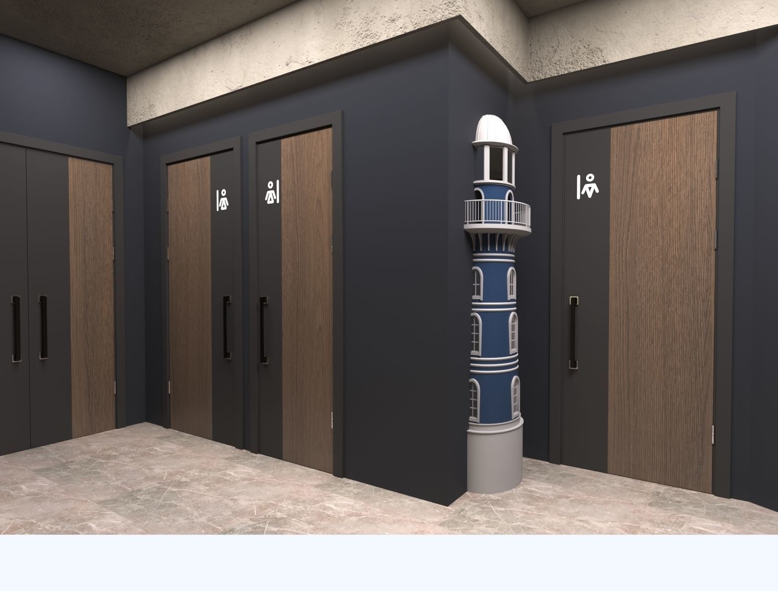 RESTAURANT RESTROOM DESIGN 3D model_3