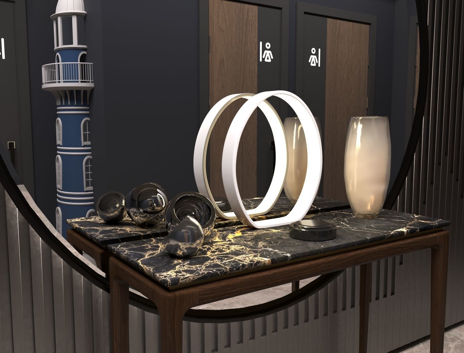RESTAURANT RESTROOM DESIGN 3D model_5