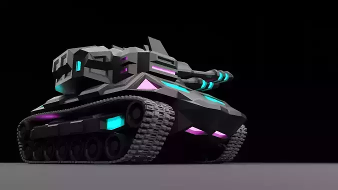 Cybertank Mk1 Low-poly 3D model