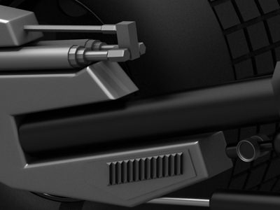 Batpod futuristic motorcycle with wheels 3D model_20