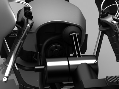 Batpod futuristic motorcycle with wheels 3D model_13