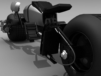 Batpod futuristic motorcycle with wheels 3D model_8