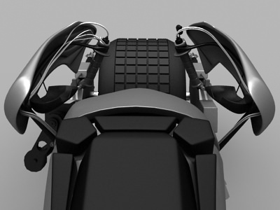 Batpod futuristic motorcycle with wheels 3D model_14