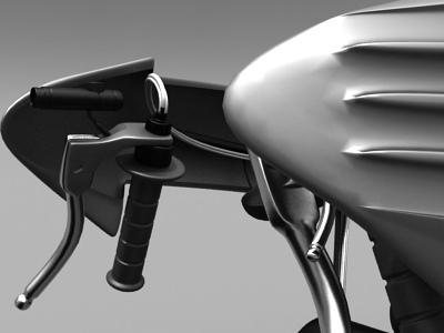 Batpod futuristic motorcycle with wheels 3D model_15