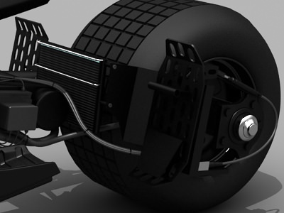 Batpod futuristic motorcycle with wheels 3D model_19