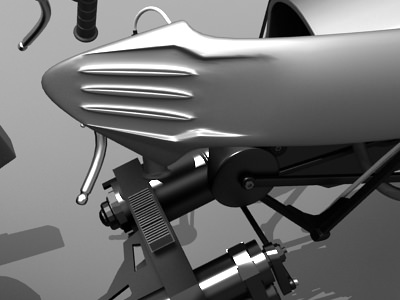 Batpod futuristic motorcycle with wheels 3D model_16