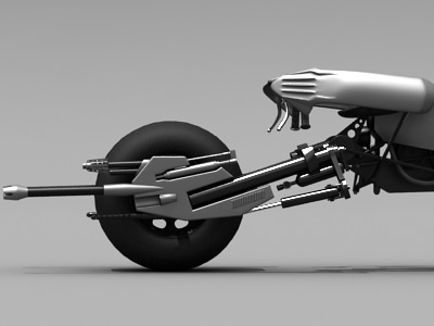Batpod futuristic motorcycle with wheels 3D model_22