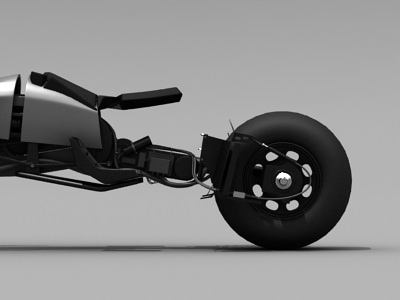Batpod futuristic motorcycle with wheels 3D model_23