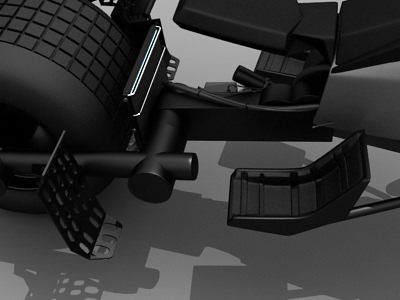 Batpod futuristic motorcycle with wheels 3D model_11