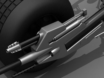 Batpod futuristic motorcycle with wheels 3D model_6