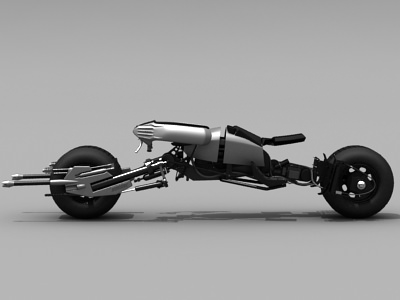 Batpod futuristic motorcycle with wheels 3D model_18