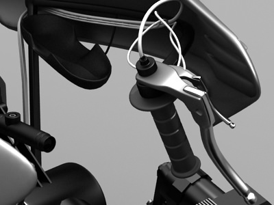 Batpod futuristic motorcycle with wheels 3D model_17