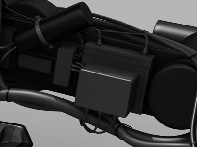 Batpod futuristic motorcycle with wheels 3D model_10