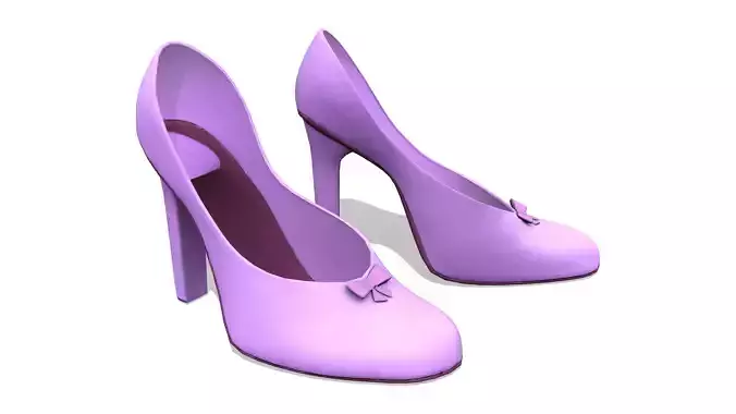 Purple Little Front Bow Stillettos High Heel Shoes