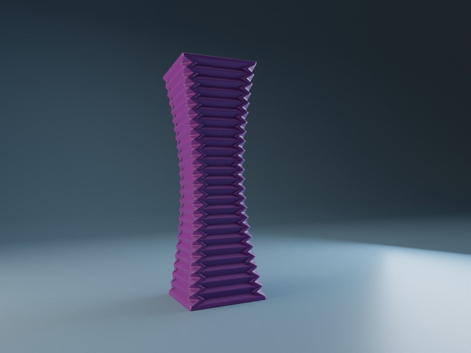 Vase geometry lines 3D print model_2