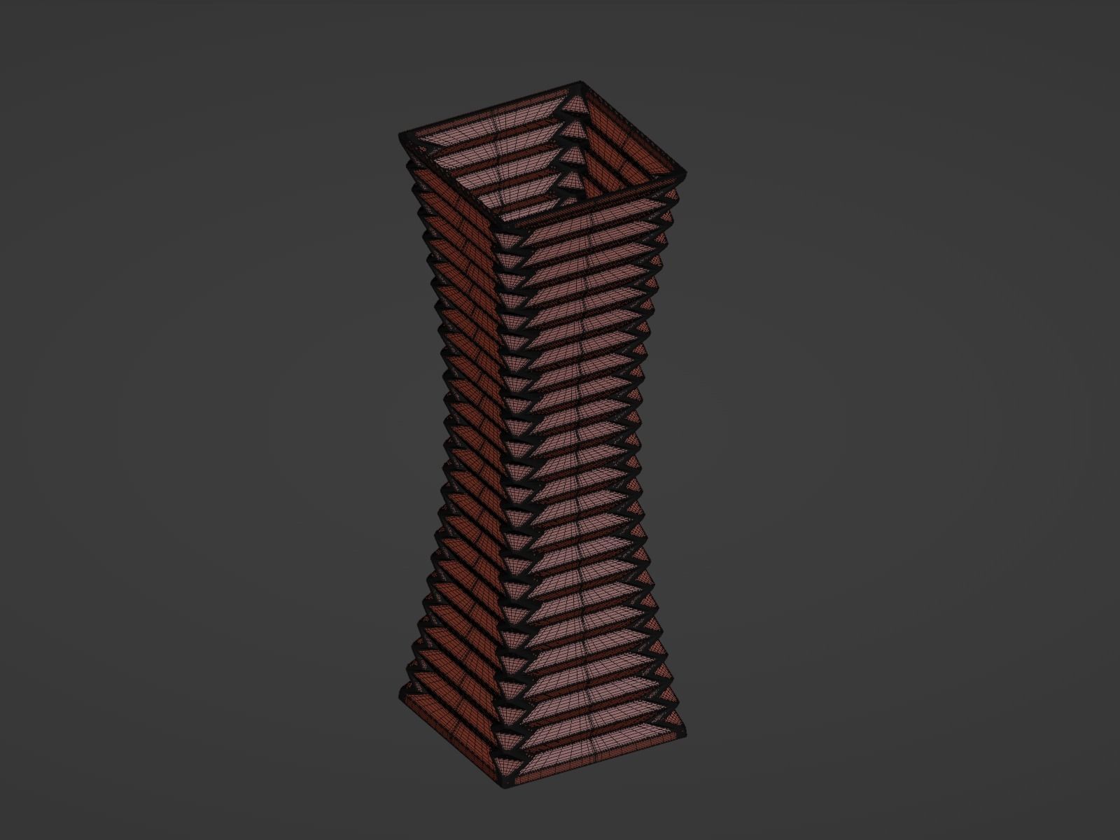 Vase geometry lines 3D print model_8