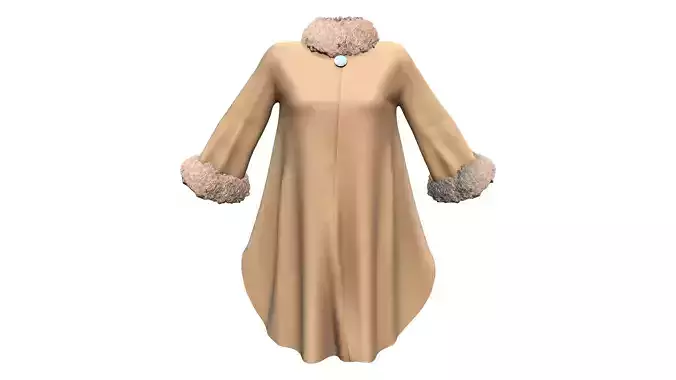 Fur Neck and Sleeves Coat