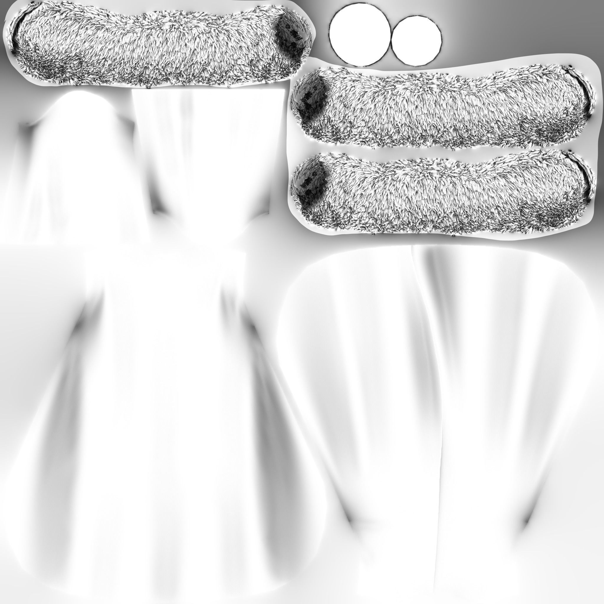 Fur Neck and Sleeves Coat Low-poly 3D model_13