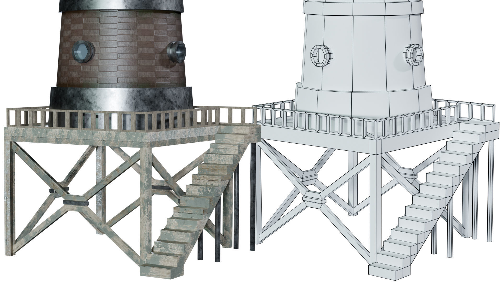Lighthouse 07 Low-poly 3D model_6