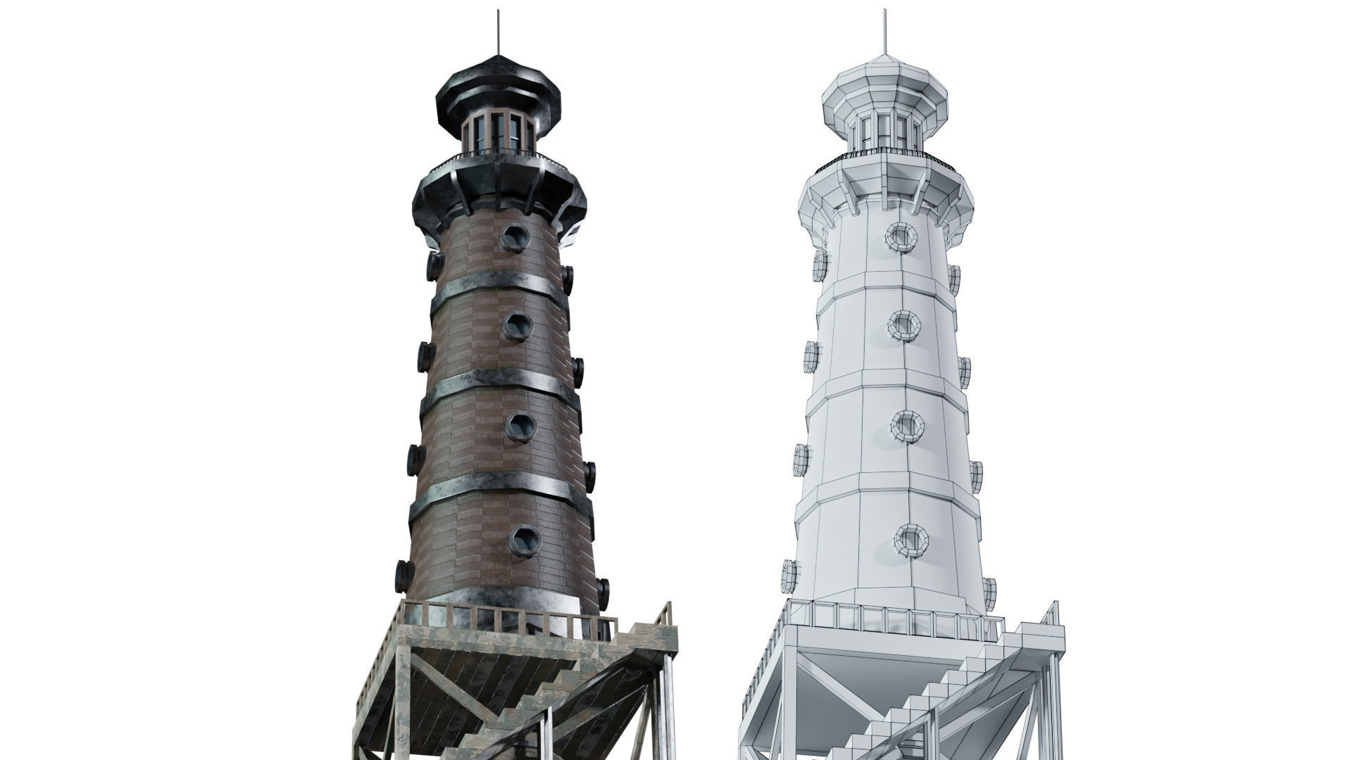 Lighthouse 07 Low-poly 3D model_2