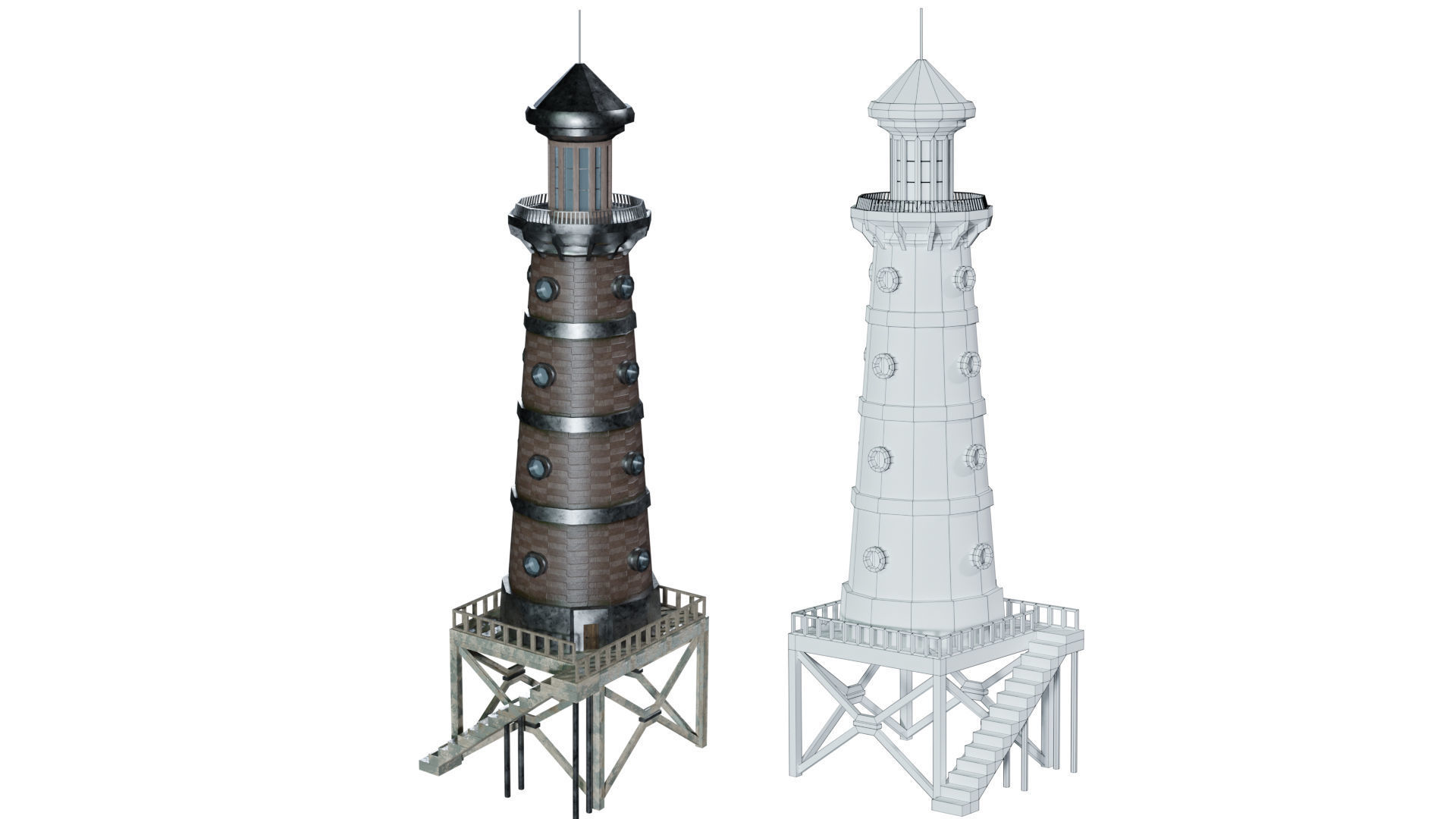 Lighthouse 07 Low-poly 3D model_3